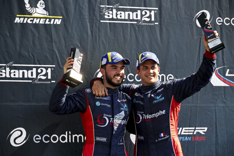 ENJALBERT Dimitri (fra), Pegasus Racing, Ligier JS P4, portrait, NAHRA Anthony (fra), Pegasus Racing, Ligier JS P4, portrait podium during the Heat 2 of the 2022 Ligier Endurance Series on the Imola Circuit from May 12 to 14, in Imola, Italy - Photo Paulo Maria / DPPI